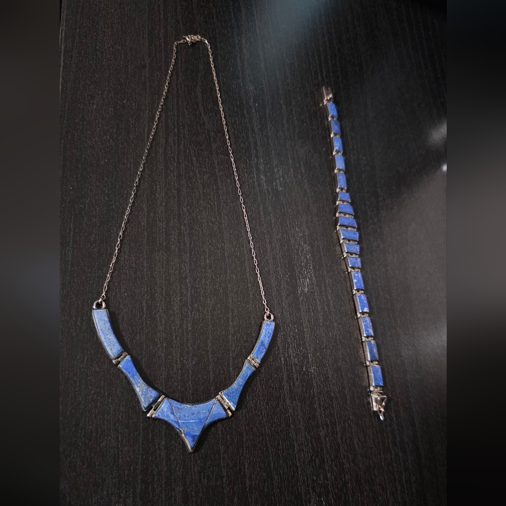 Sterling blue lapis necklace
